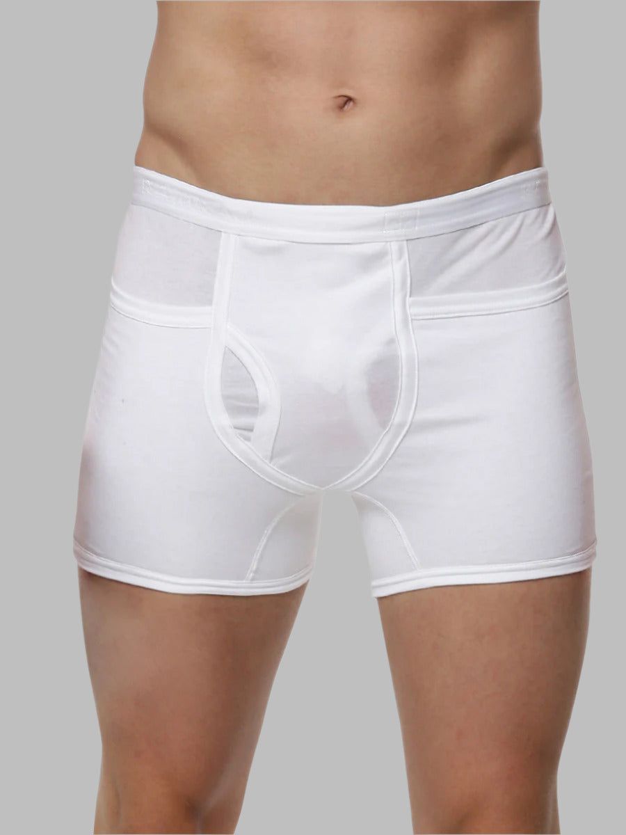Men 100% Combed Cotton White Pocket Trunk Target (PACK Of 2)