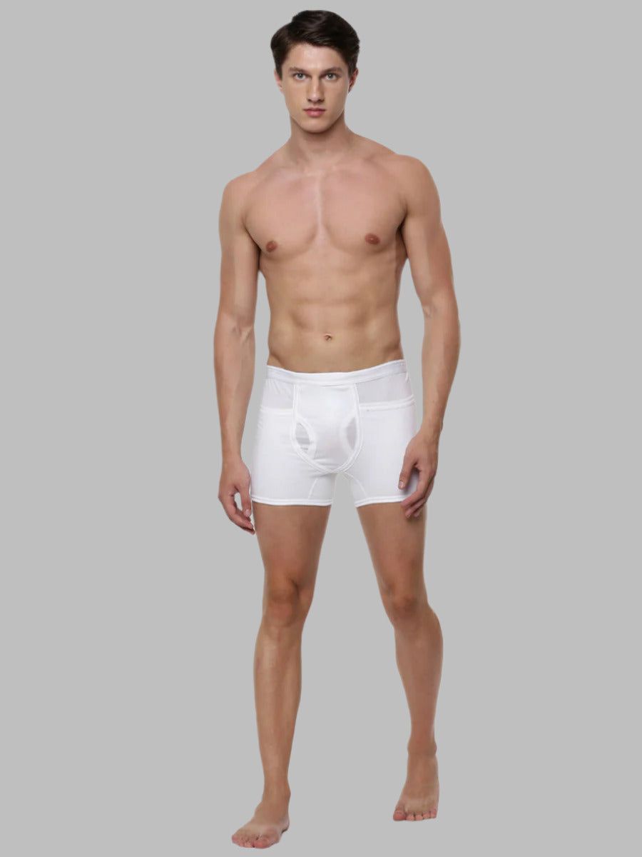 Men 100% Combed Cotton White Pocket Trunk Target (PACK Of 2) image 2