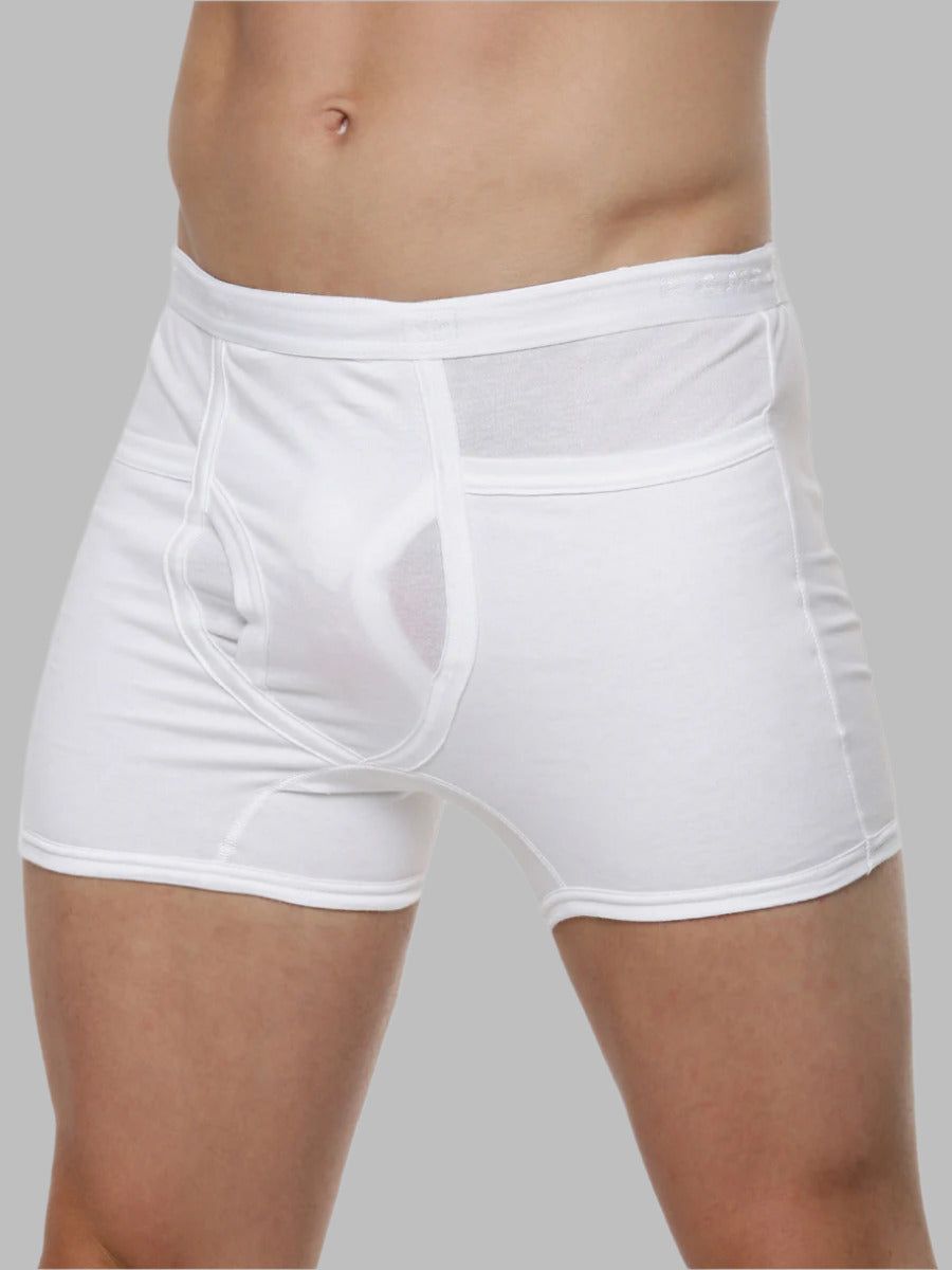 Men 100% Combed Cotton White Pocket Trunk Target (PACK Of 2) image 3