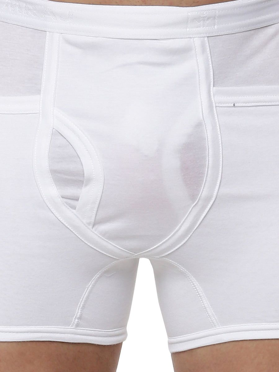Men 100% Combed Cotton White Pocket Trunk Target (PACK Of 2) image 5