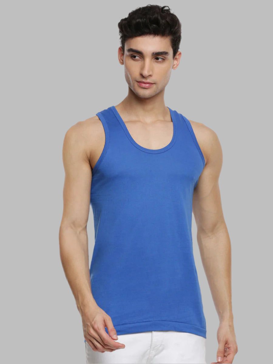 Men 100% Combed Cotton Assorted Colour Vest Rn Sukra (PACK Of 2) image 2