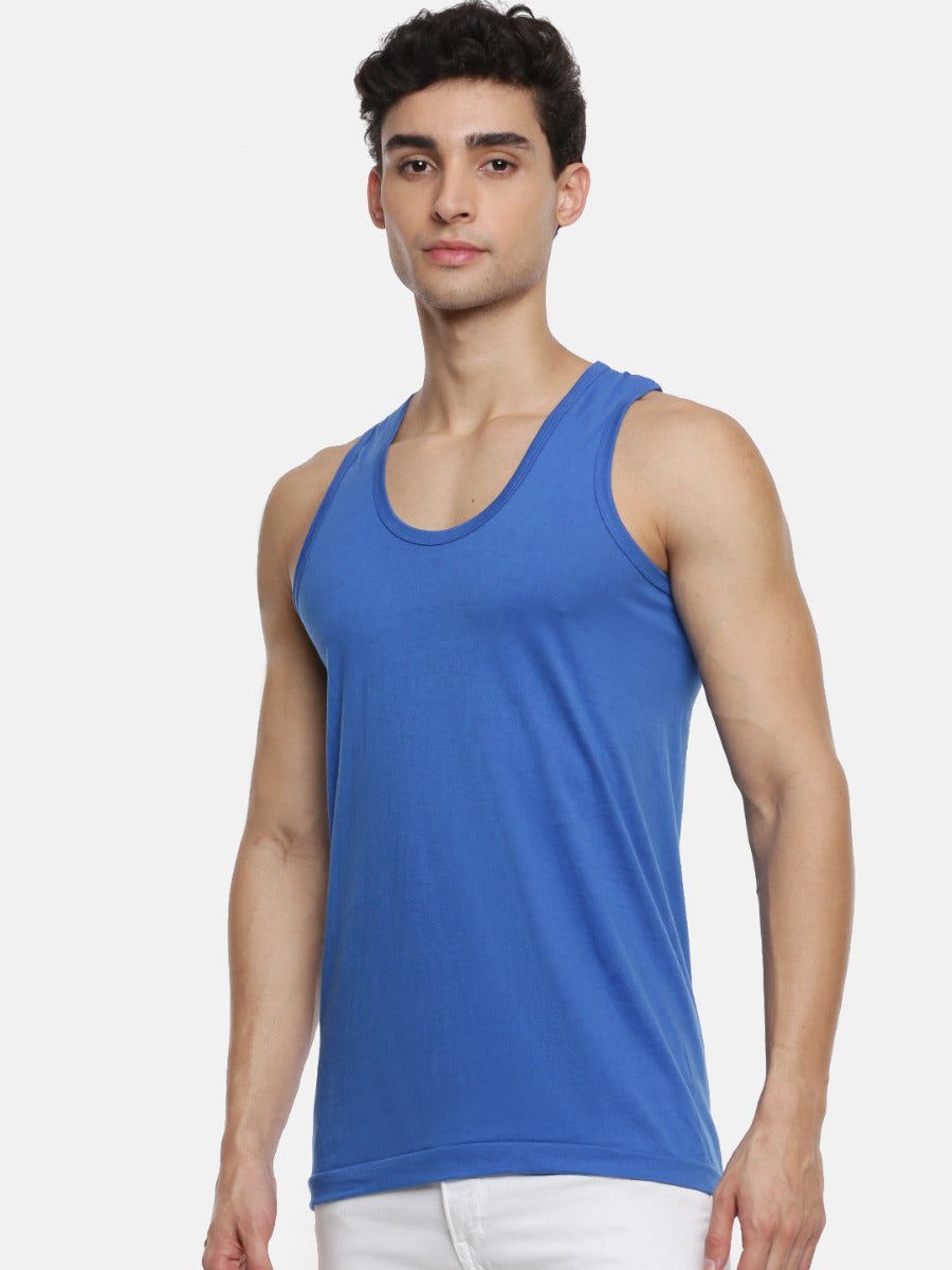 Men 100% Combed Cotton Assorted Colour Vest Rn Sukra (PACK Of 2) image 4
