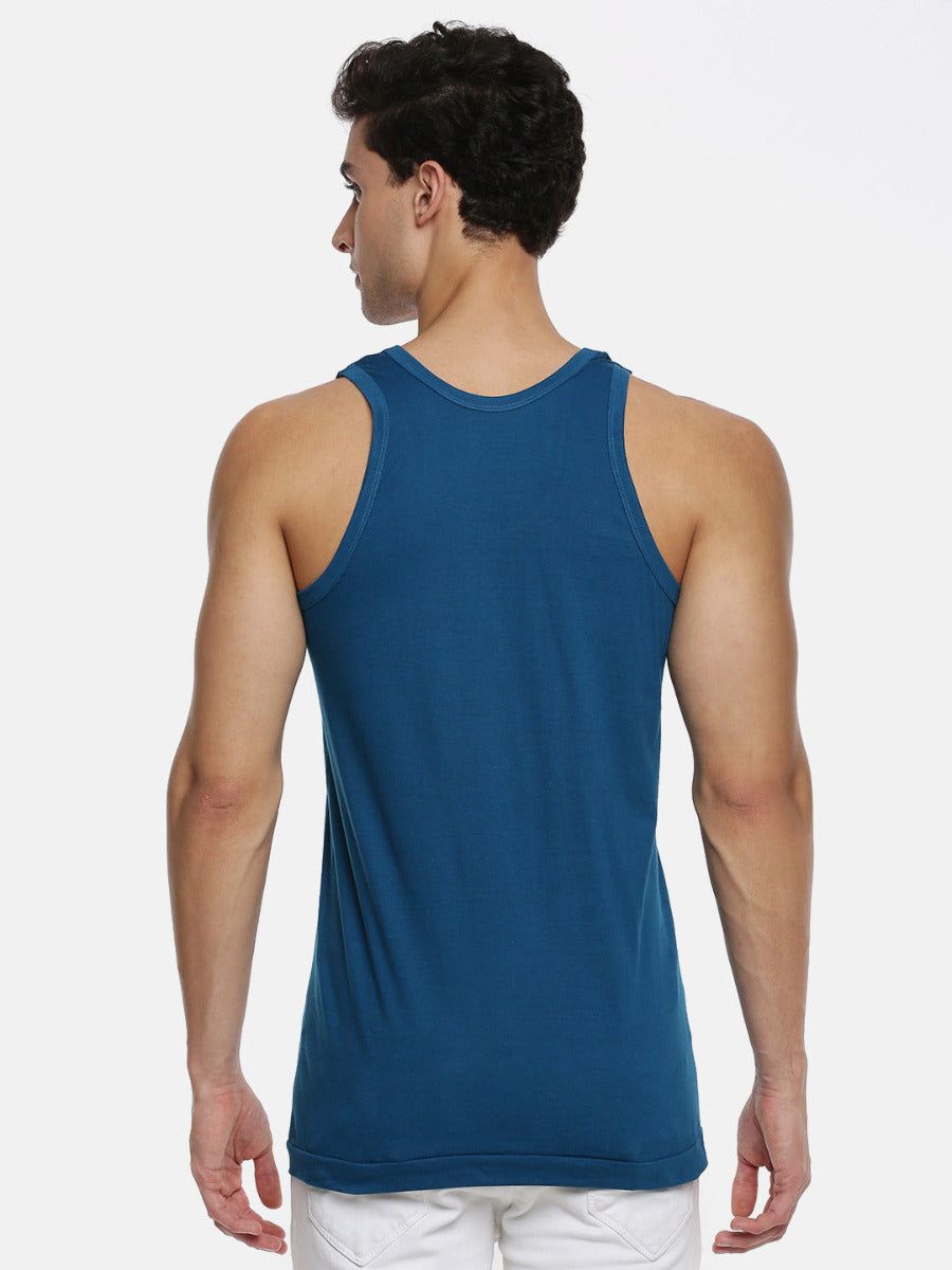 Men 100% Combed Cotton Assorted Colour Vest Rn Sukra (PACK Of 2) image 5