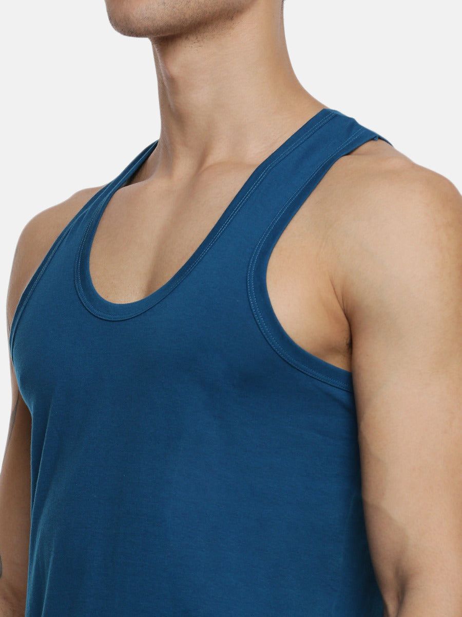 Men 100% Combed Cotton Assorted Colour Vest Rn Sukra (PACK Of 2) image 7