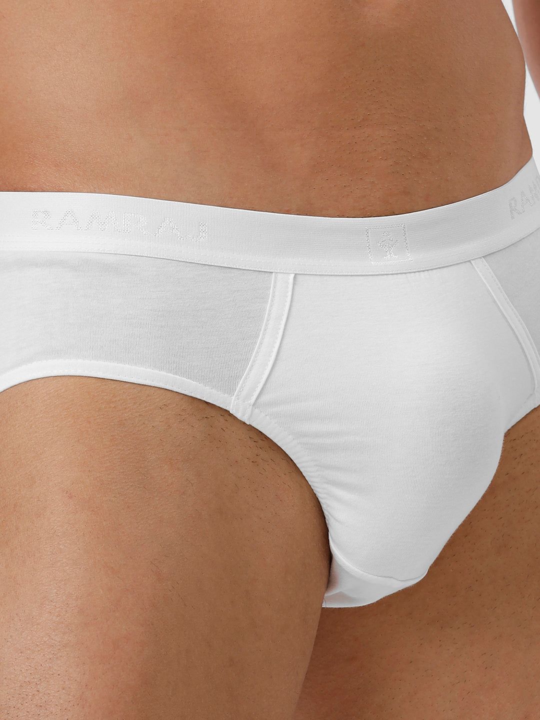Men 100% Combed Cotton White Outer Elastic Brief Suriya (PACK Of 2) image 5
