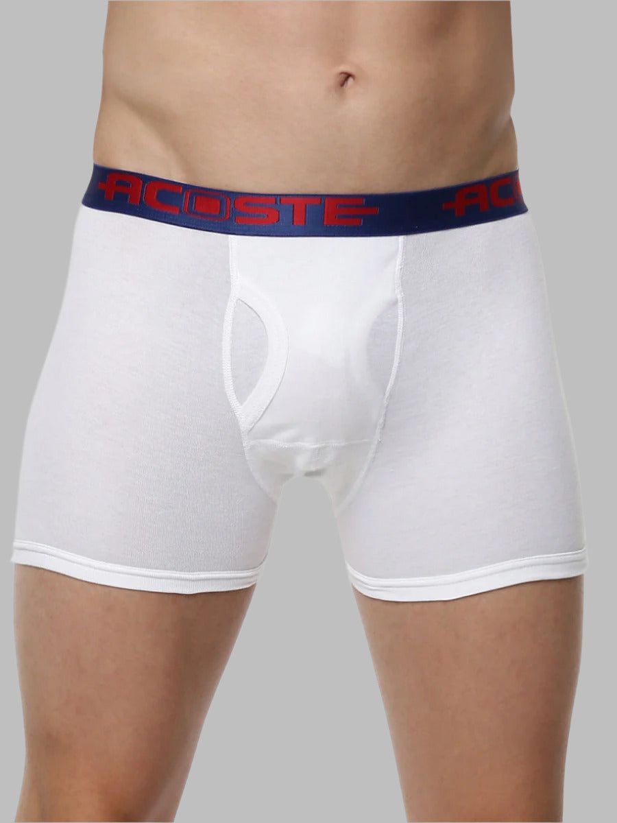 Men 100% Combed Cotton White Oe Without Pocket Trunk Acoste 1013 (PACK Of 2)
