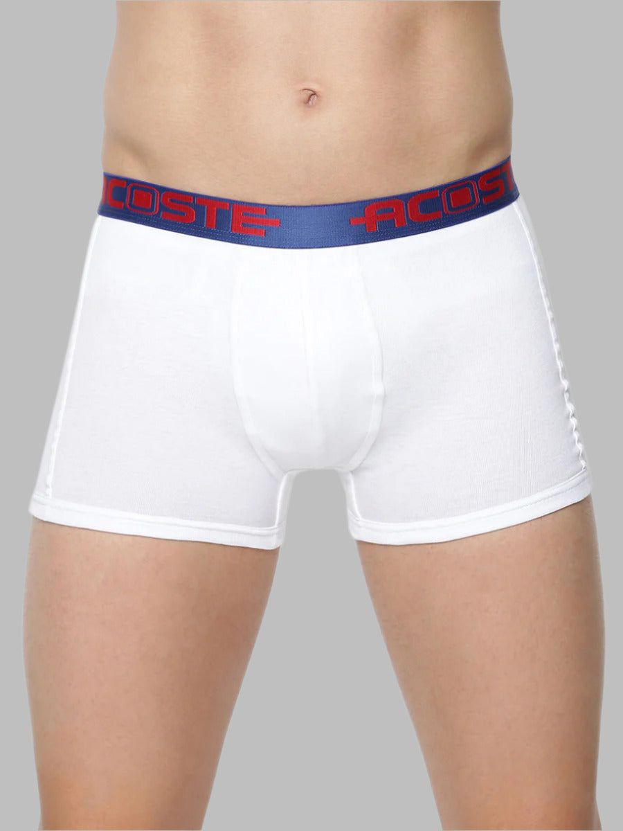 Men 100% Combed Cotton White Oe Without Pocket Trunk Acoste 1014 (PACK Of 2)