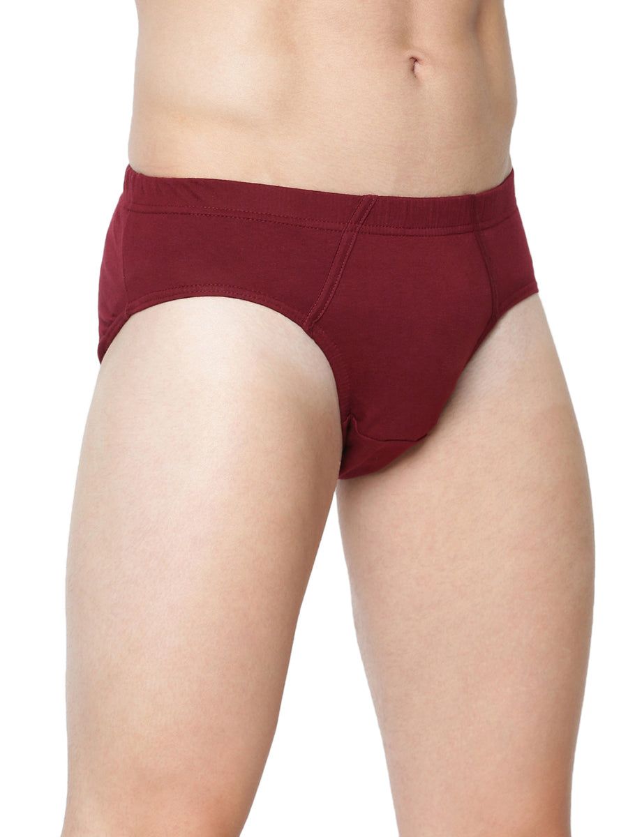 Men 100% Combed Cotton Assorted Colour Inner Elastic Brief (PACK Of 2) image 3