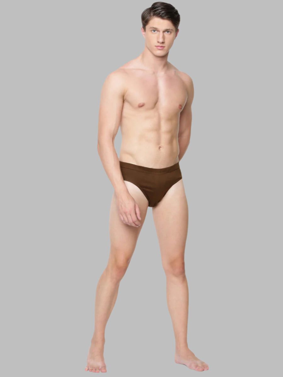 Men 100% Combed Cotton Assorted Colour Inner Elastic Brief Merc (PACK Of 2) image 2