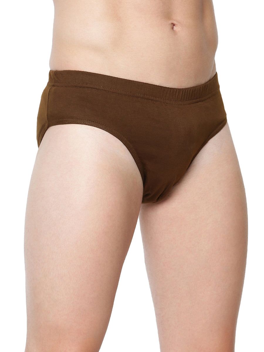 Men 100% Combed Cotton Assorted Colour Inner Elastic Brief Merc (PACK Of 2) image 3