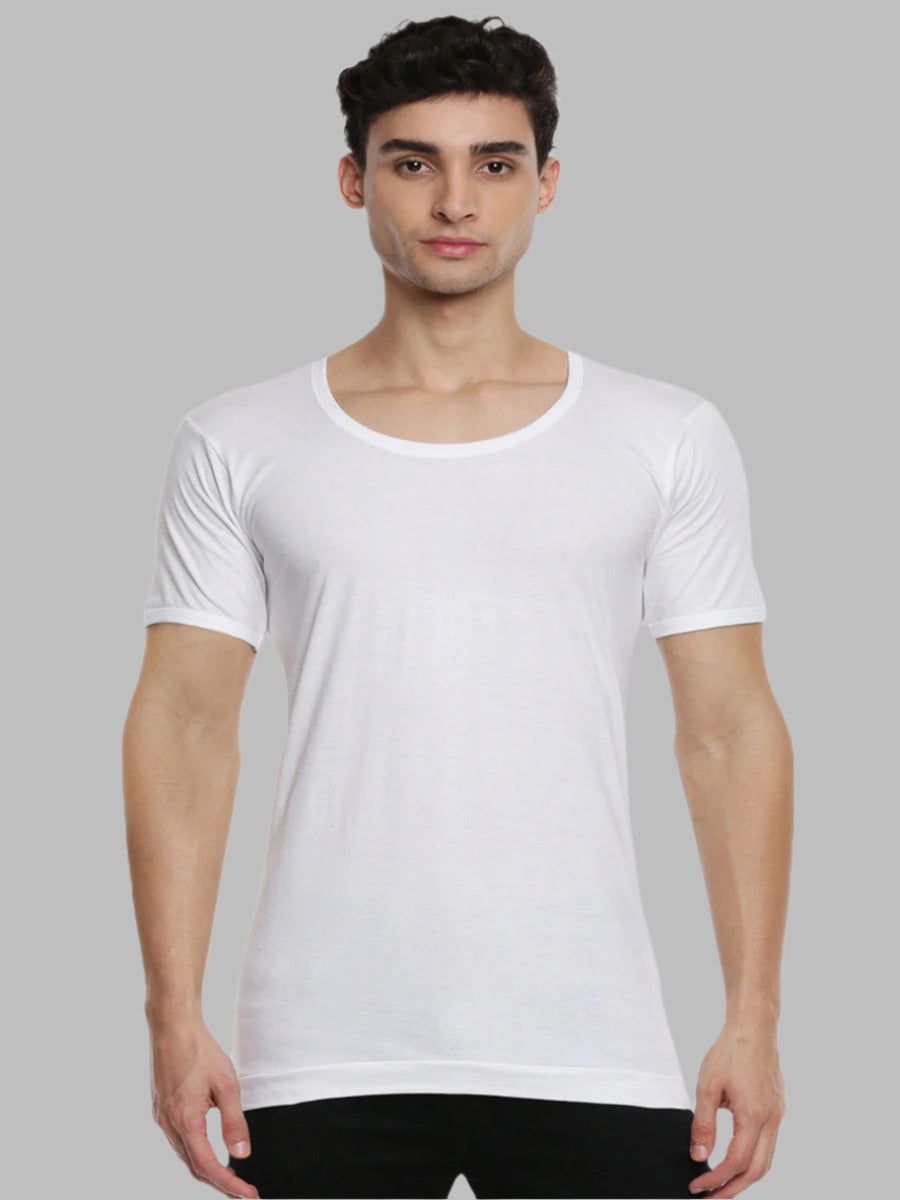 Men 100% Combed Cotton White Vest Rns Sukra (PACK Of 2)