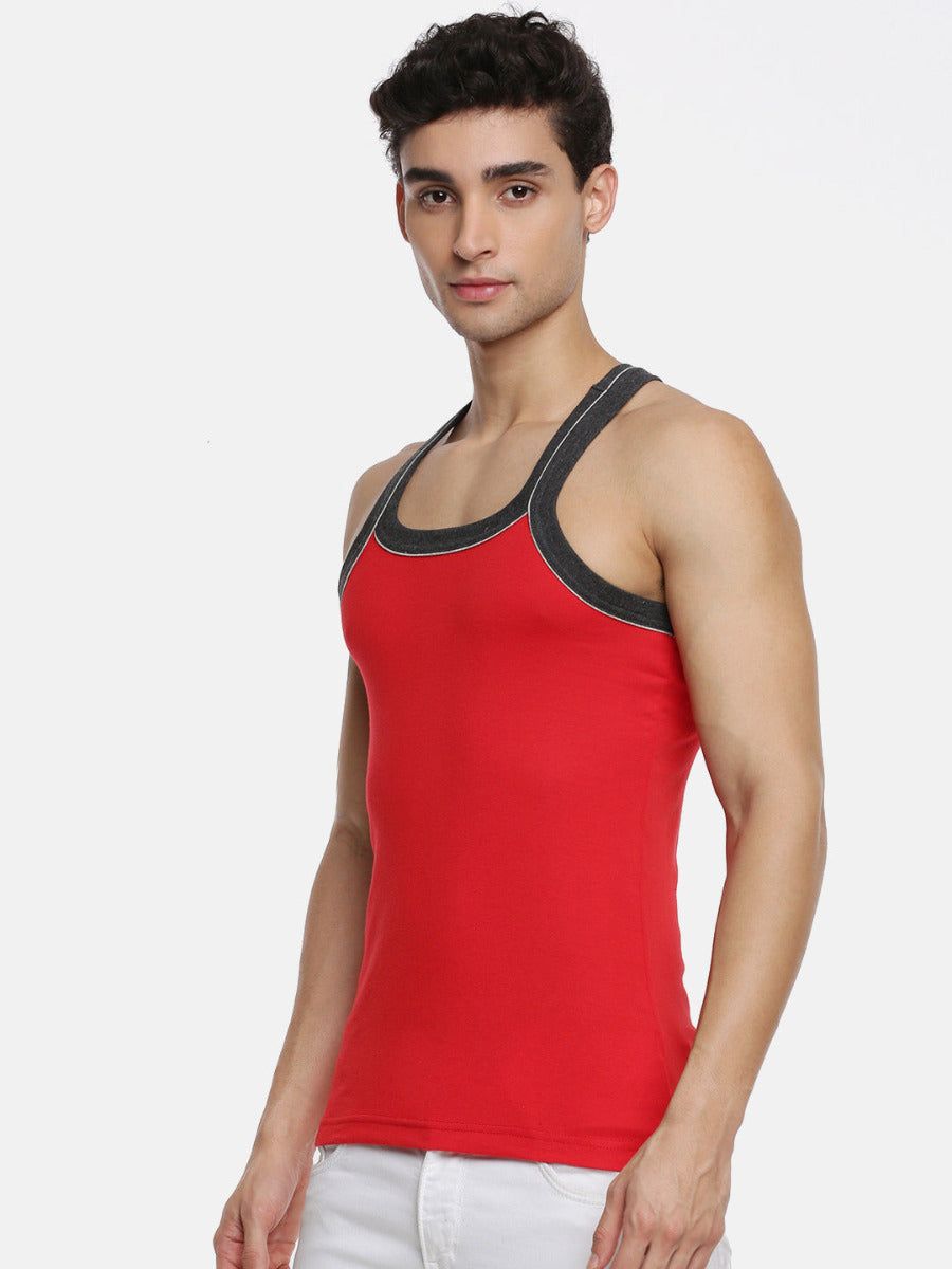Men Combed Cotton Assorted Colour Gym Vest Archery Rn 5002 (PACK Of 2) image 2
