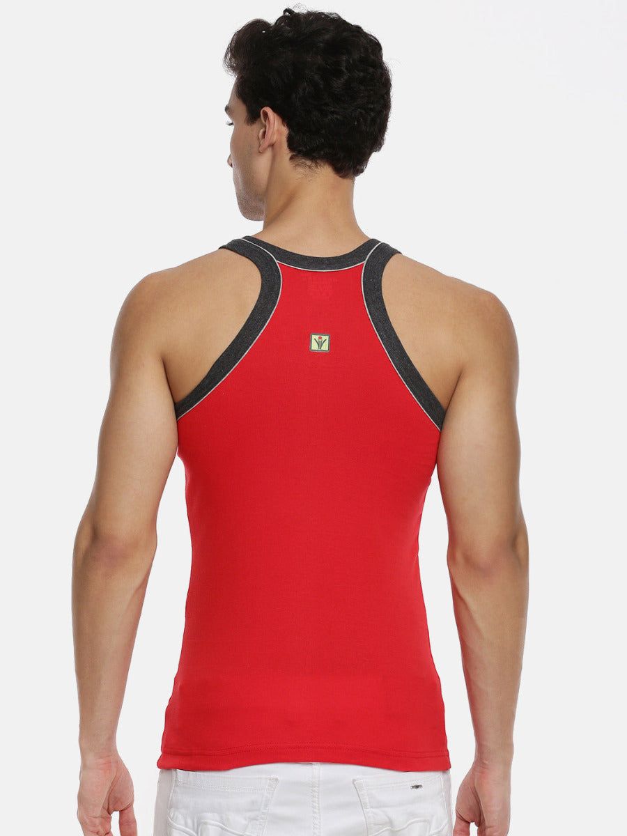 Men Combed Cotton Assorted Colour Gym Vest Archery Rn 5002 (PACK Of 2) image 3