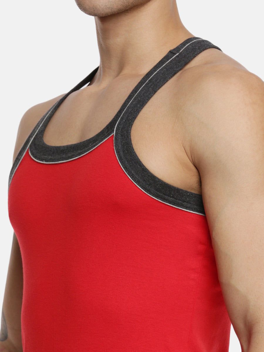 Men Combed Cotton Assorted Colour Gym Vest Archery Rn 5002 (PACK Of 2) image 4