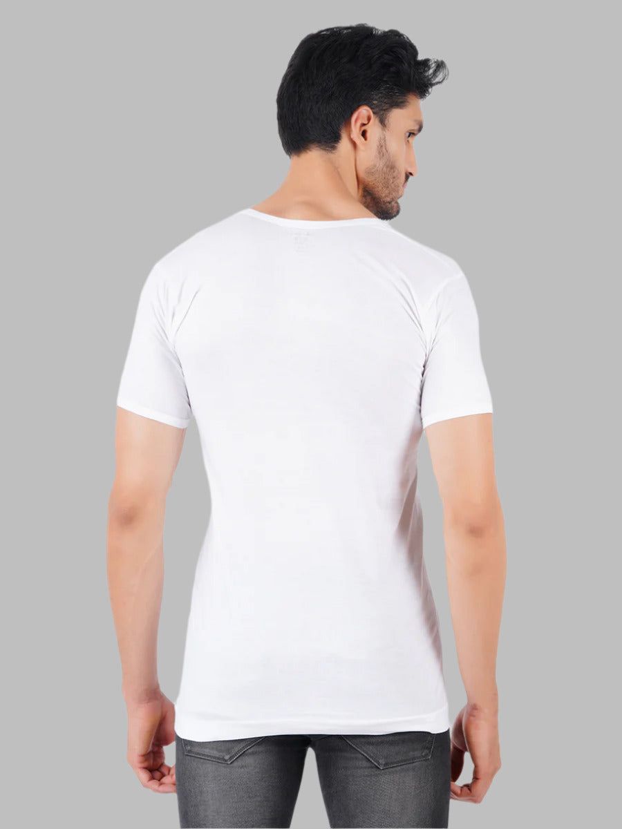 Men 100 % Combed Cotton White Sleeves Vest Rns Rise Up (PACK Of 2) image 2