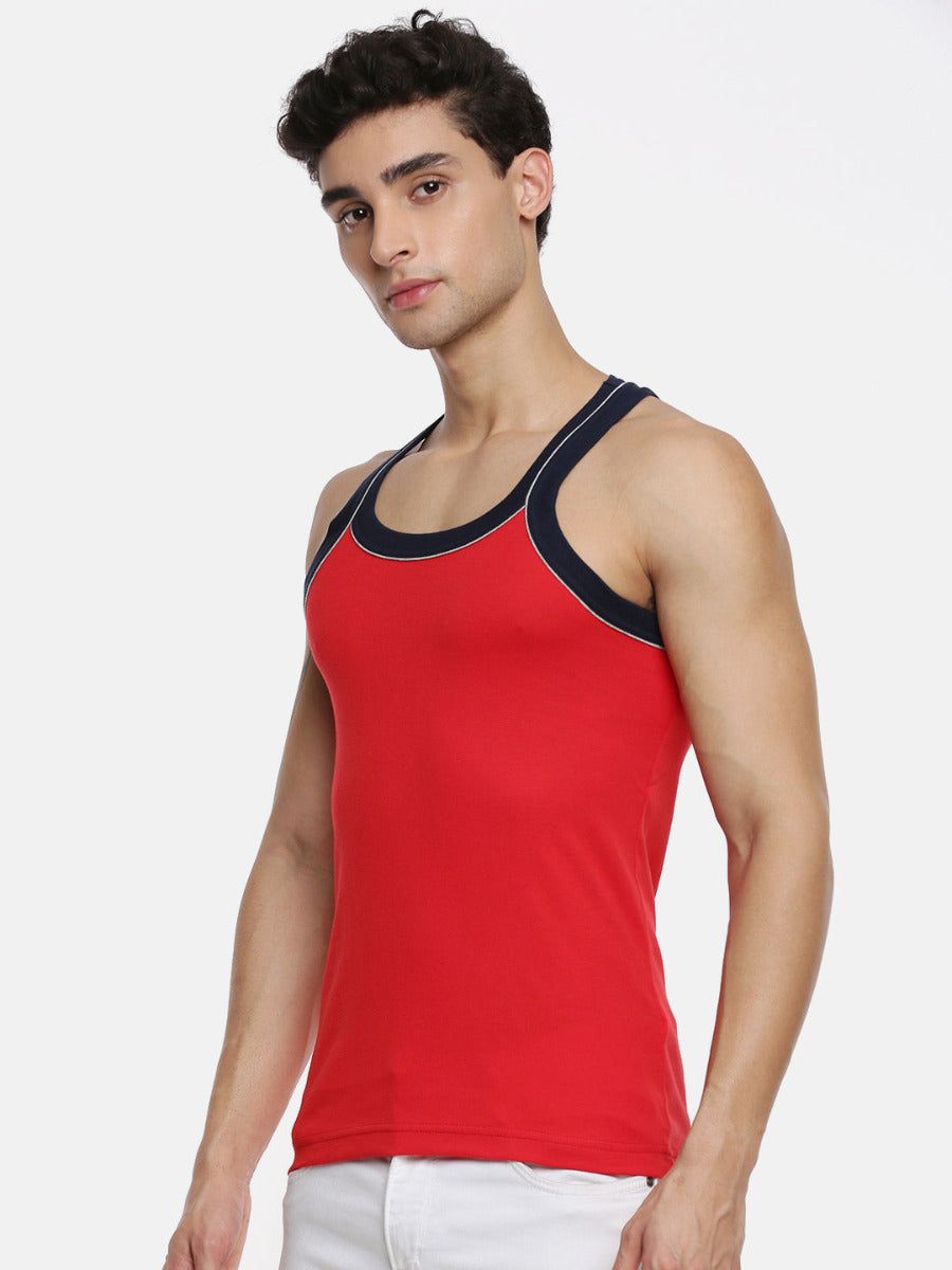 Men Combed Cotton Assorted Colour Gym Vest Archery Rn 5001 (PACK Of 2) image 2