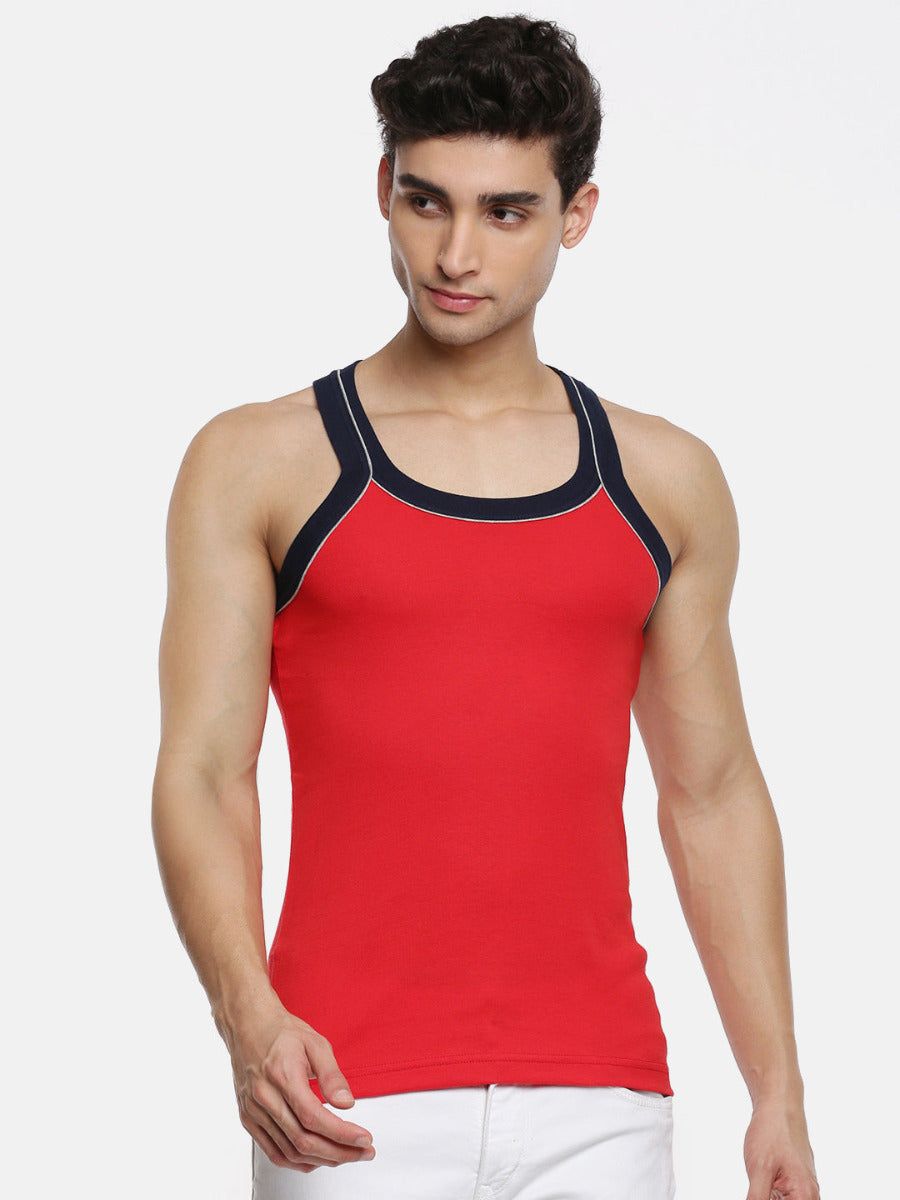 Men Combed Cotton Assorted Colour Gym Vest Archery Rn 5001 (PACK Of 2) image 3
