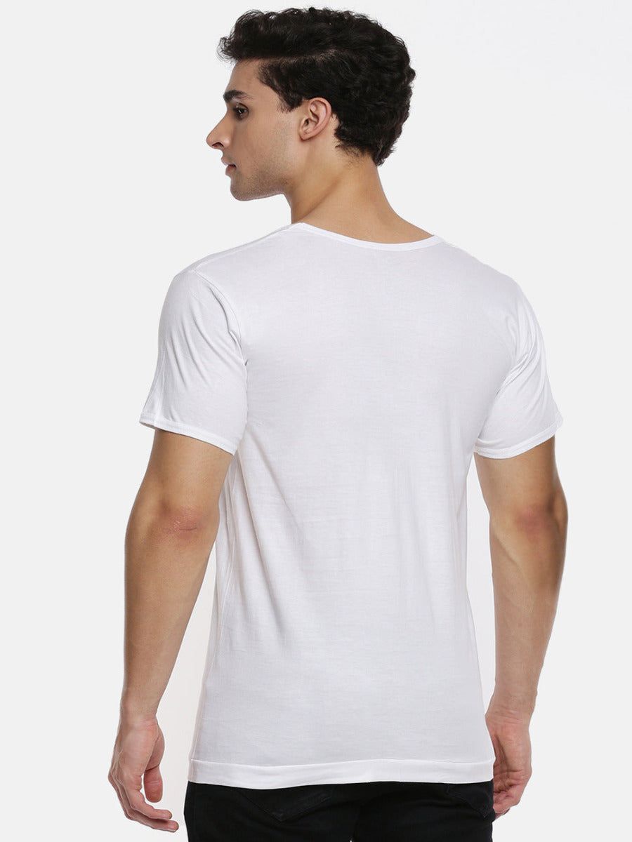 Men 100% Combed Cotton White Vest Rns Acoste (PACK Of 2) image 3