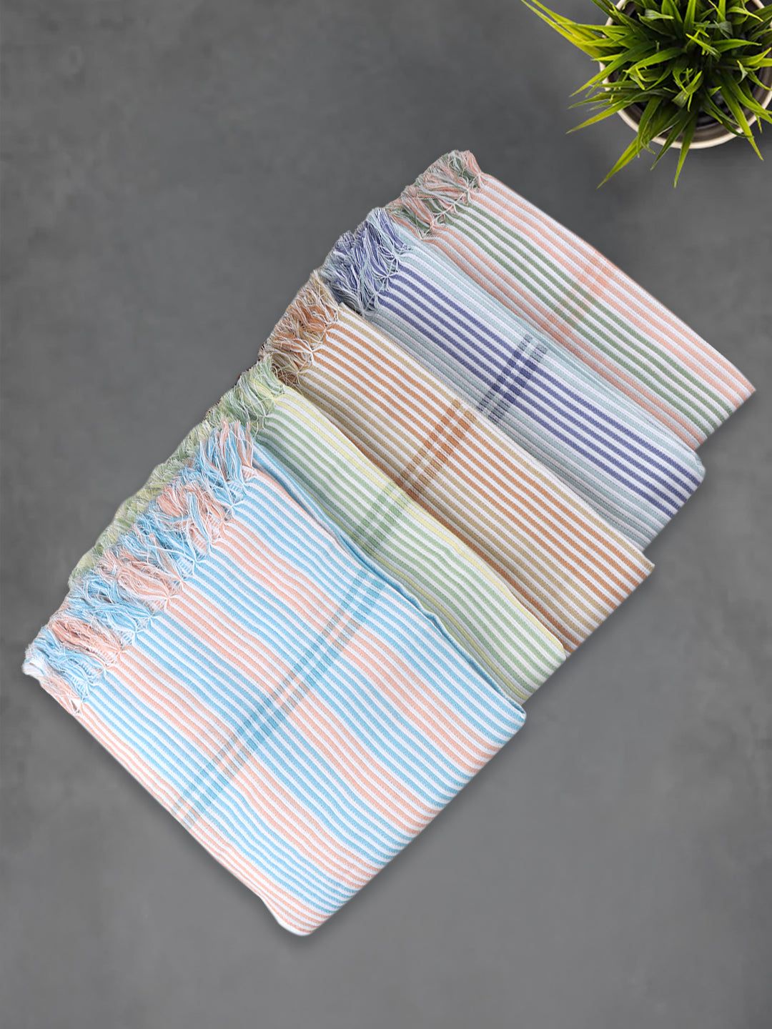 100% Cotton Stripes Designed Signature Bath Towel Pack Of 2 1150