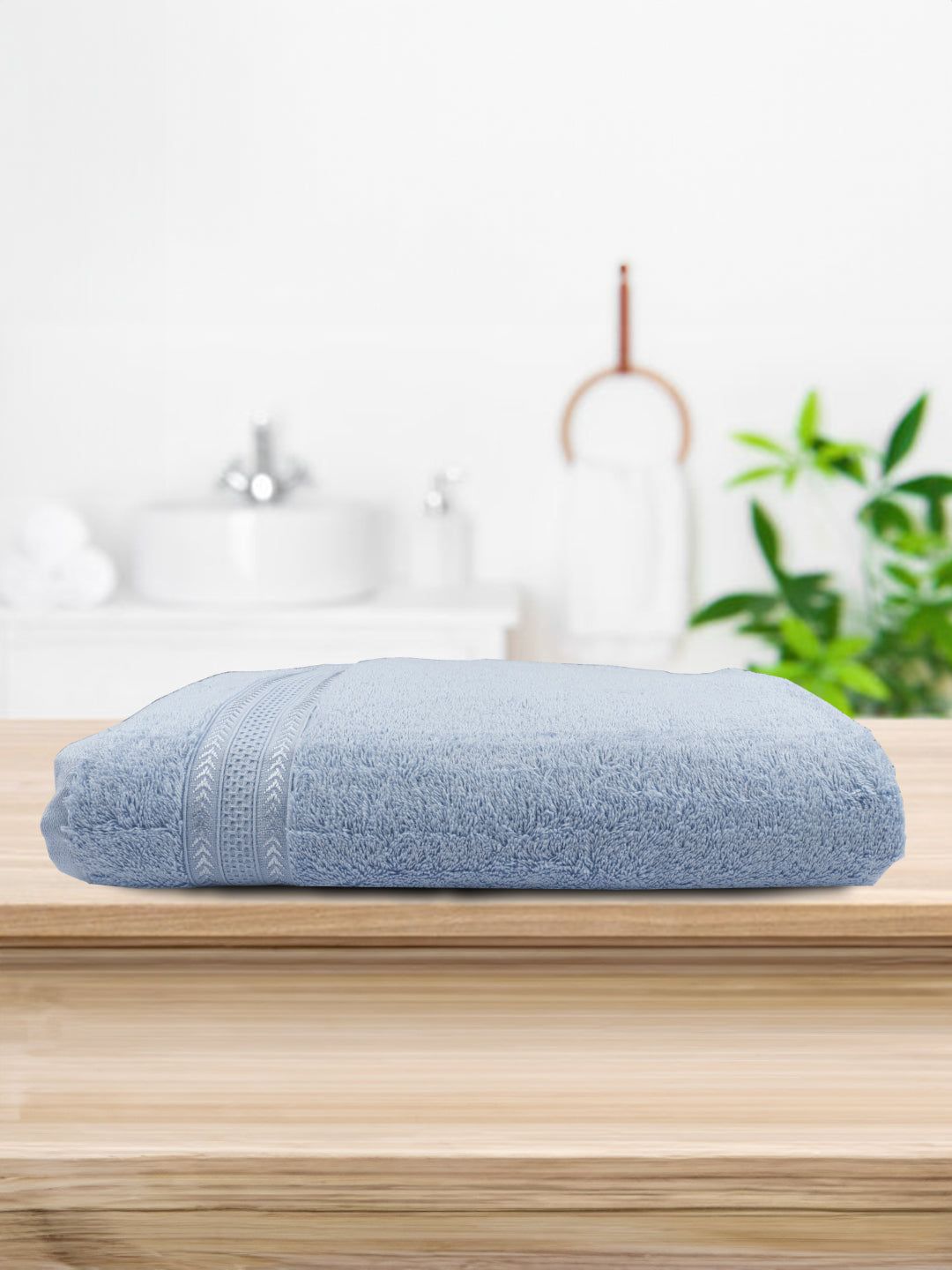 Bamboo Cotton Terry Bath Towel Blue Bc6
