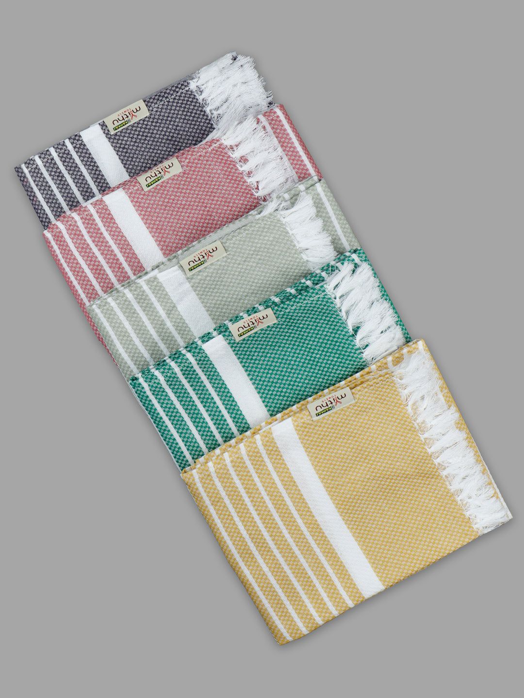 100% Cotton Self Designed Bath Towel Signature Pack Of 2 1123