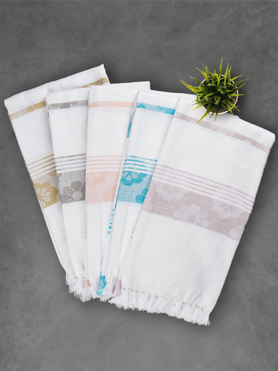 100% Cotton Self Designed Bath Towel Signature Pack Of 2 1058