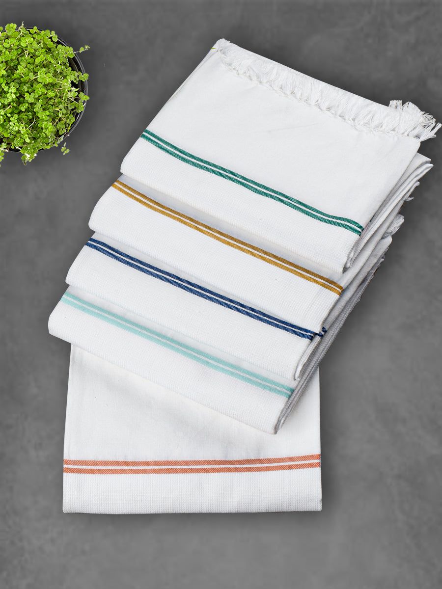 Cotton Premium Soft Feel White Bath Towel 1046 ( Pack Of 2)