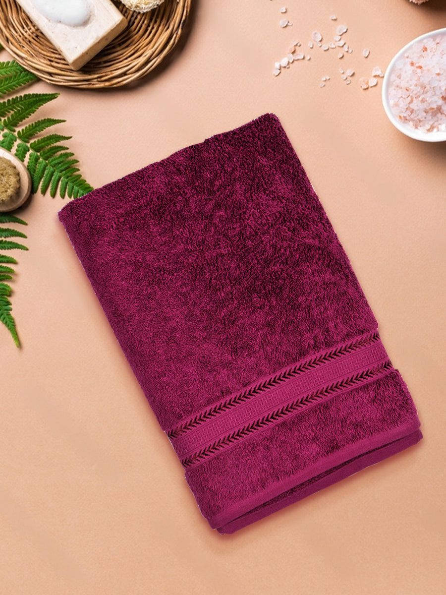 Bamboo Cotton Terry Bath Towel Purple Bc5