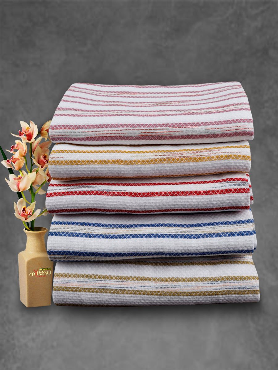 100% Cotton Striped Bath Towel Signature 1055 Pack Of 2
