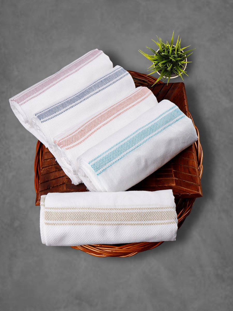 100% Cotton Self Designed Bath Towel Signature 1048 Pack Of 2