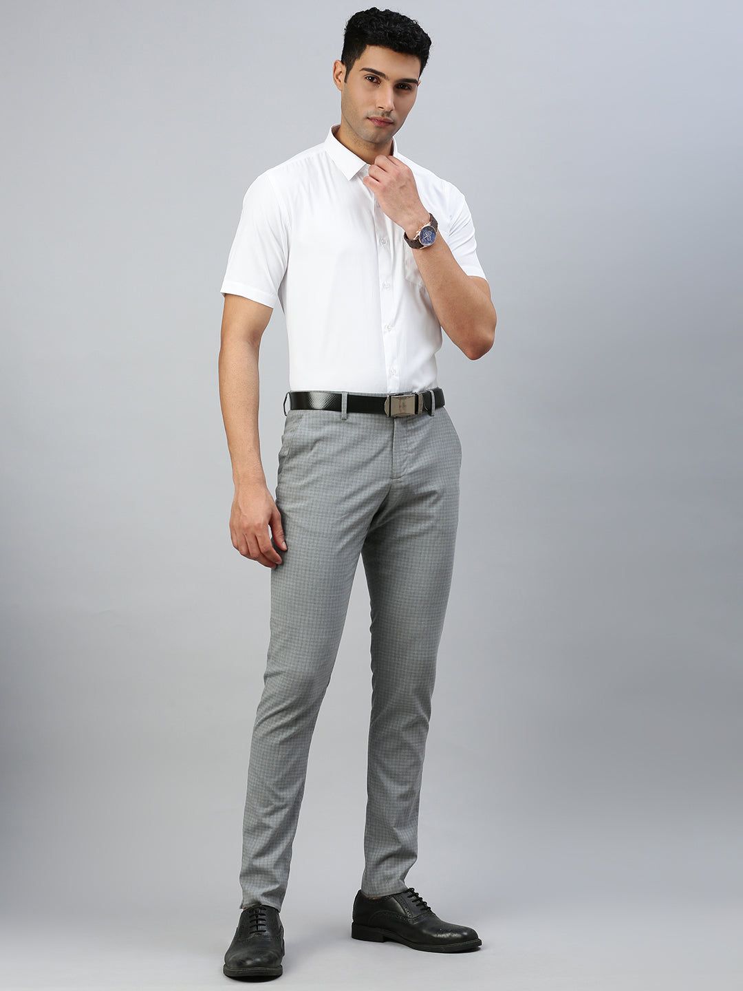 Men Cotton Rich Formal Half Sleeves White Shirt image 3