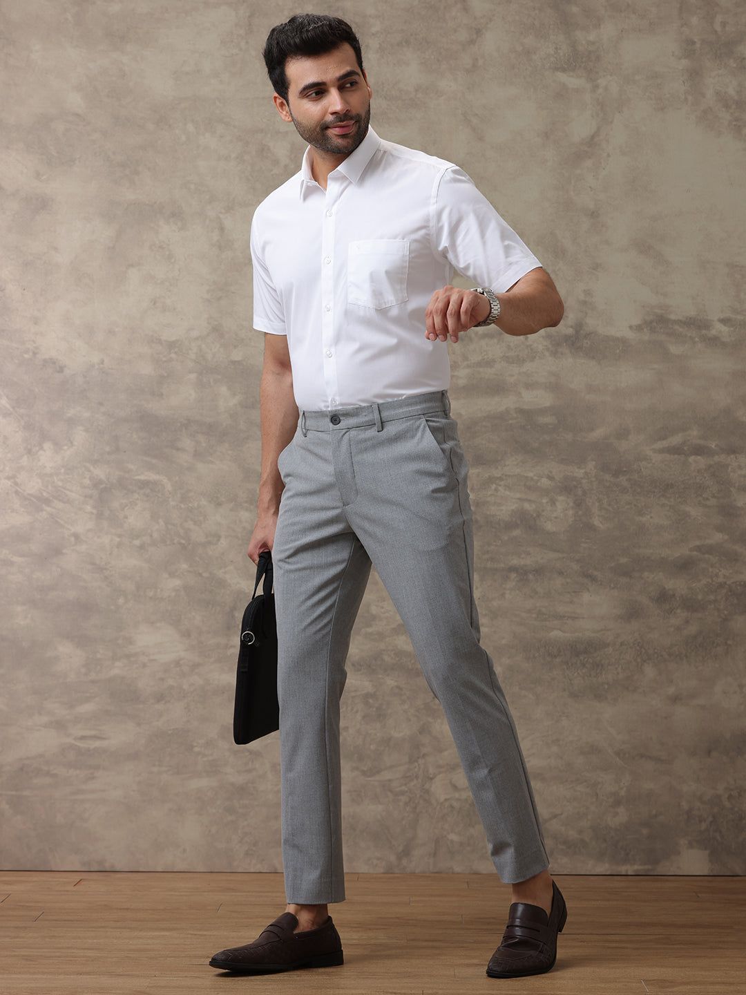 Men Cotton Rich Wrinkle Free Half Sleeves White Shirt Rubio image 3