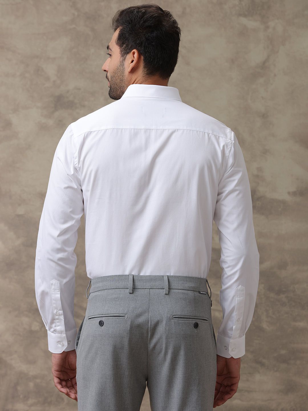 Men Cotton Rich Wrinkle Free Full Sleeves White Shirt Rubio image 4