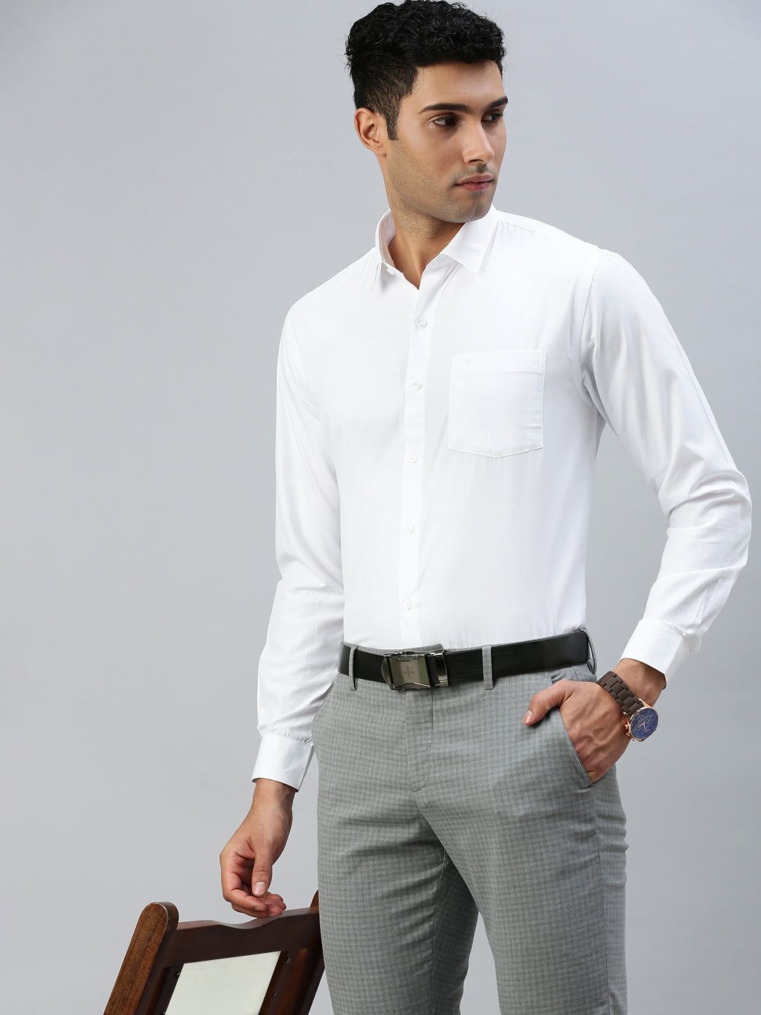 Men Cotton Rich Full Sleeves White Shirt Wewin New image 2