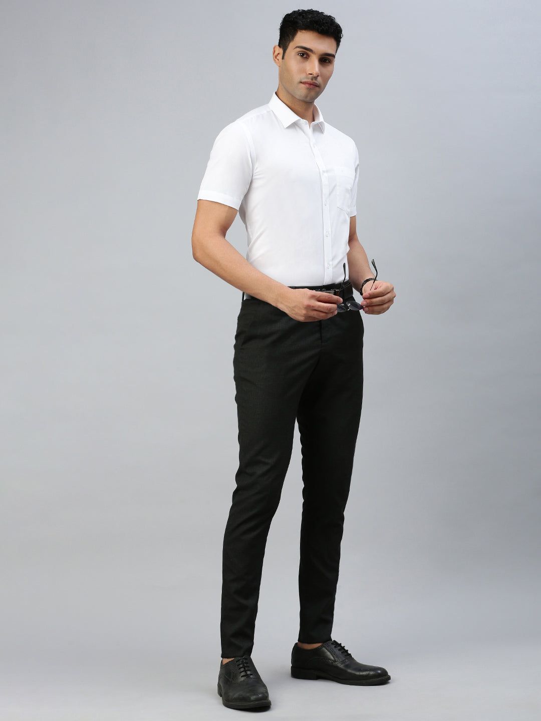 Men 100% Cotton Half Sleeves White Shirt Winner image 3