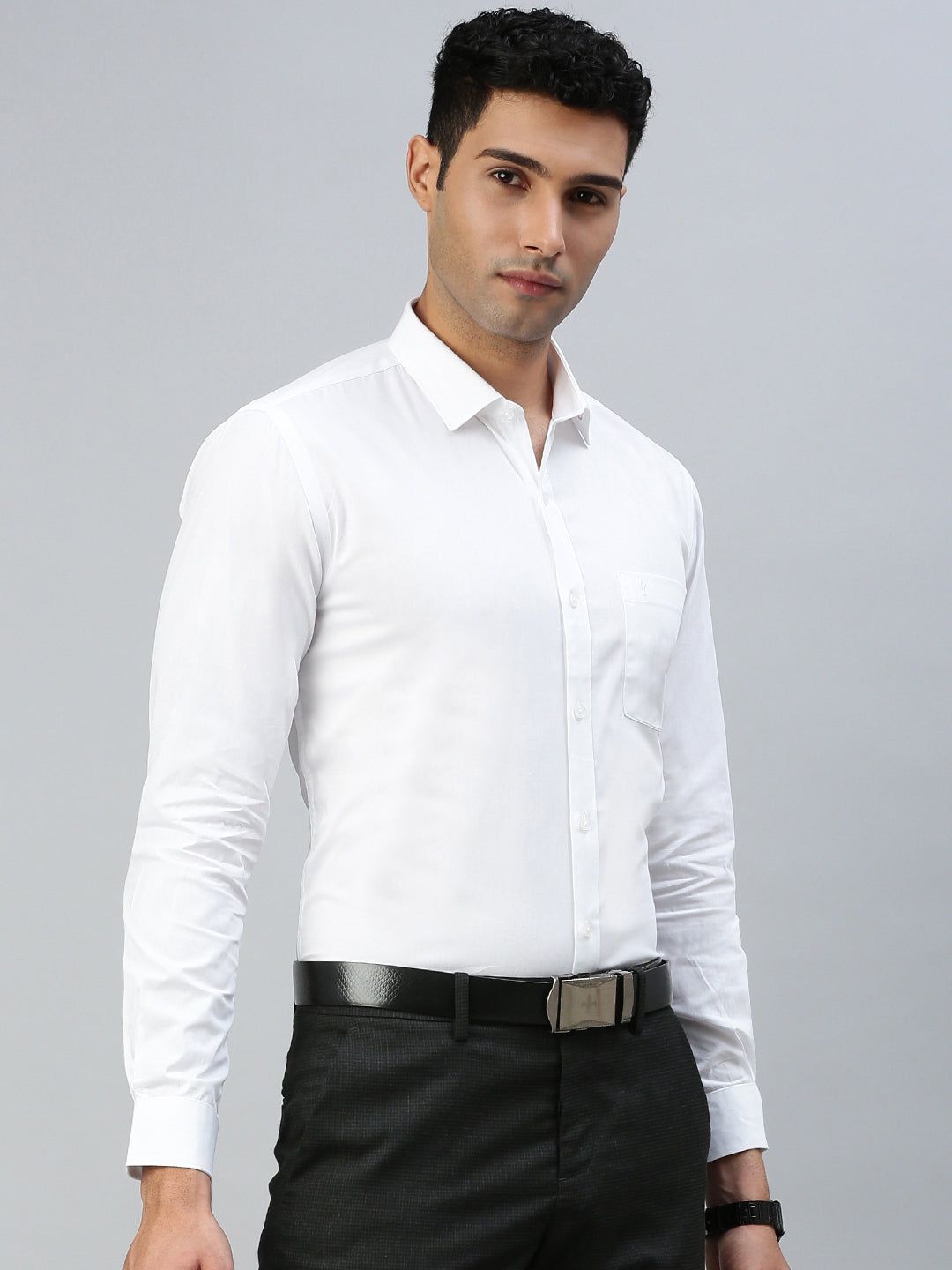 Men 100% Cotton Full Sleeves White Shirt Winner image 2