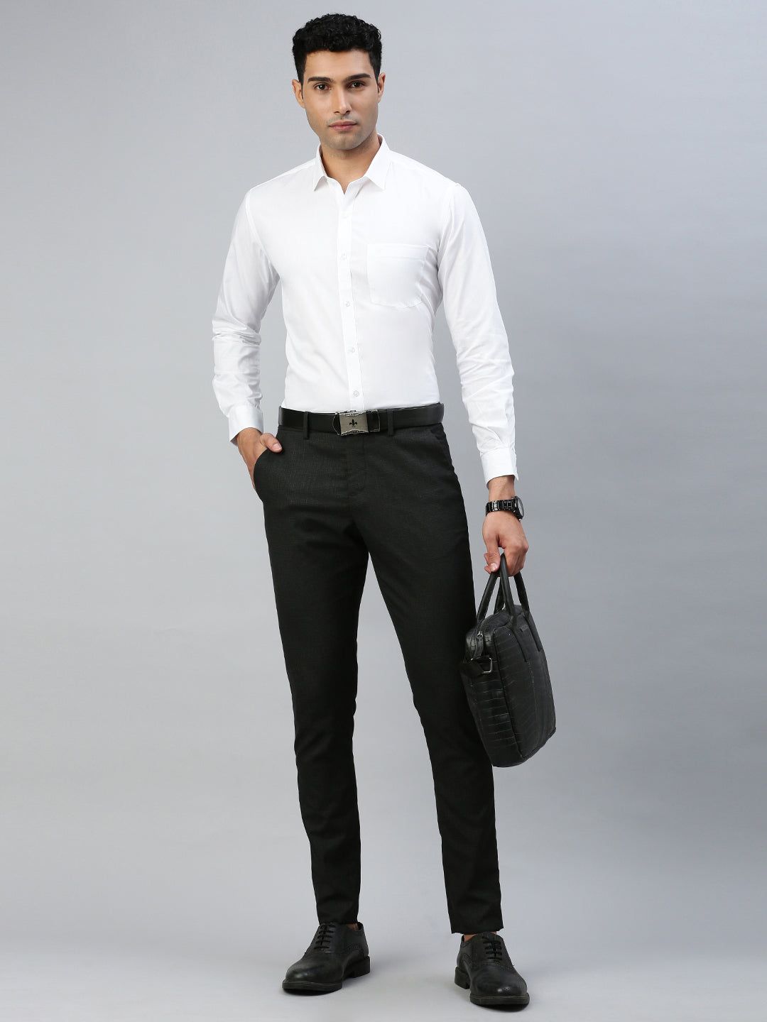 Men 100% Cotton Full Sleeves White Shirt Winner image 3