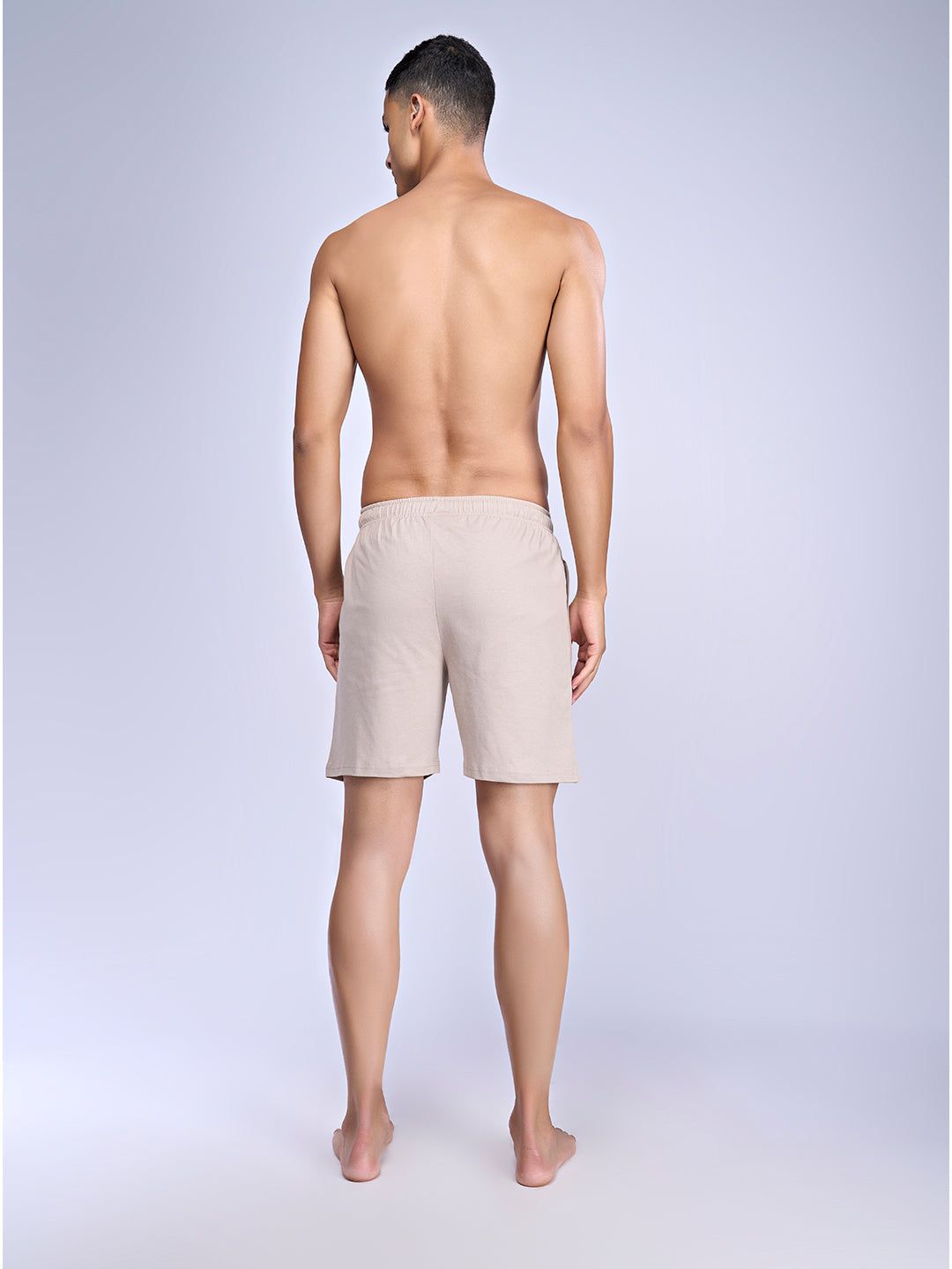 Men Combed Cotton Rich Agile Shorts Beige Ags6 image 4