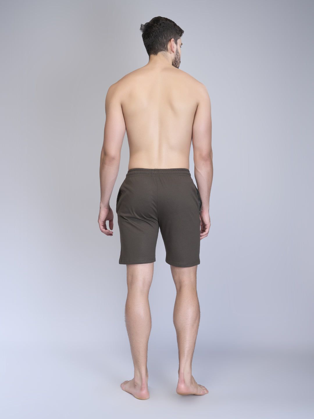 Men Combed Cotton Rich Expert Shorts Olive Green Es7 image 3