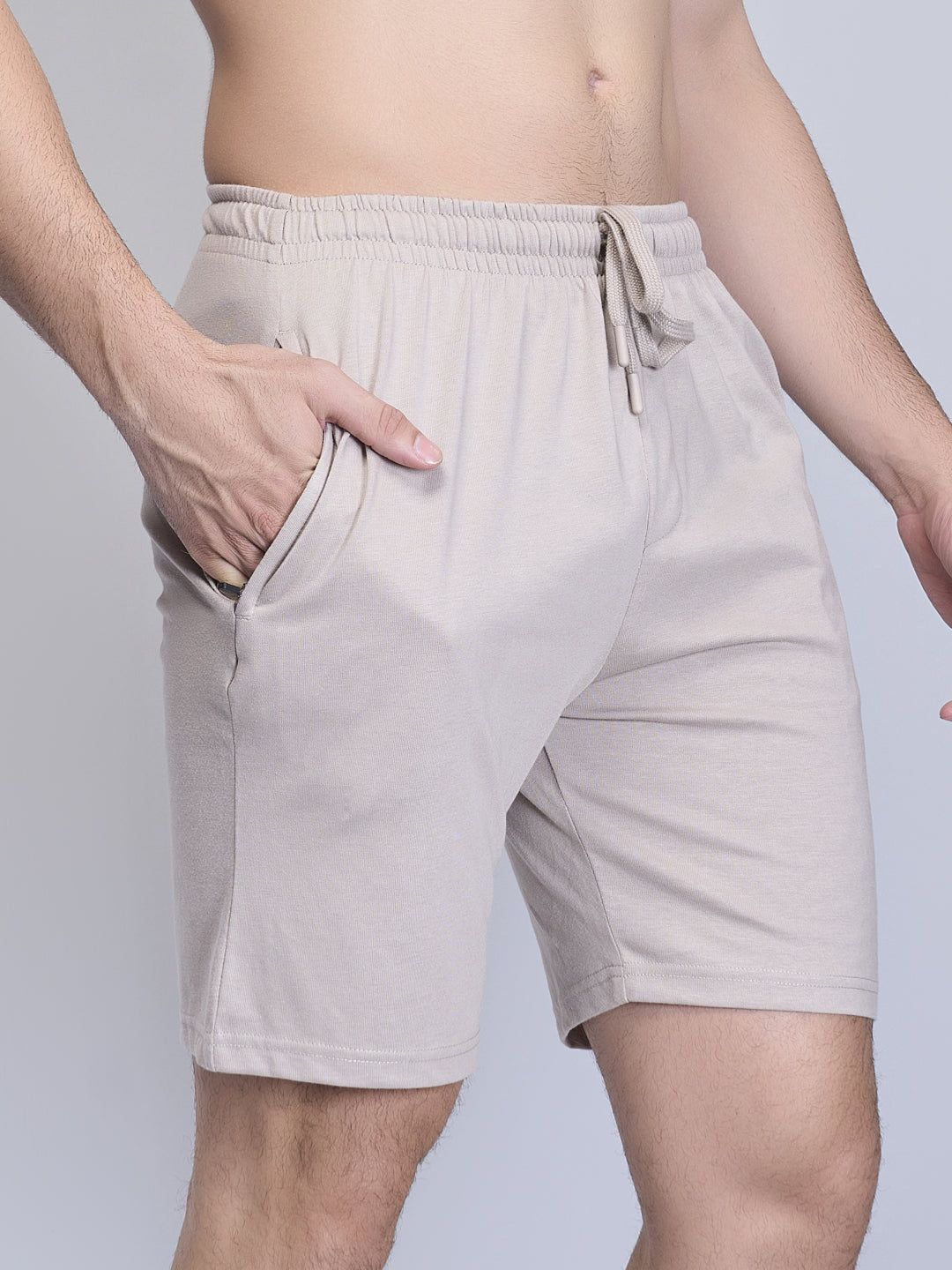 Men Combed Cotton Rich Expert Shorts Beige Es6