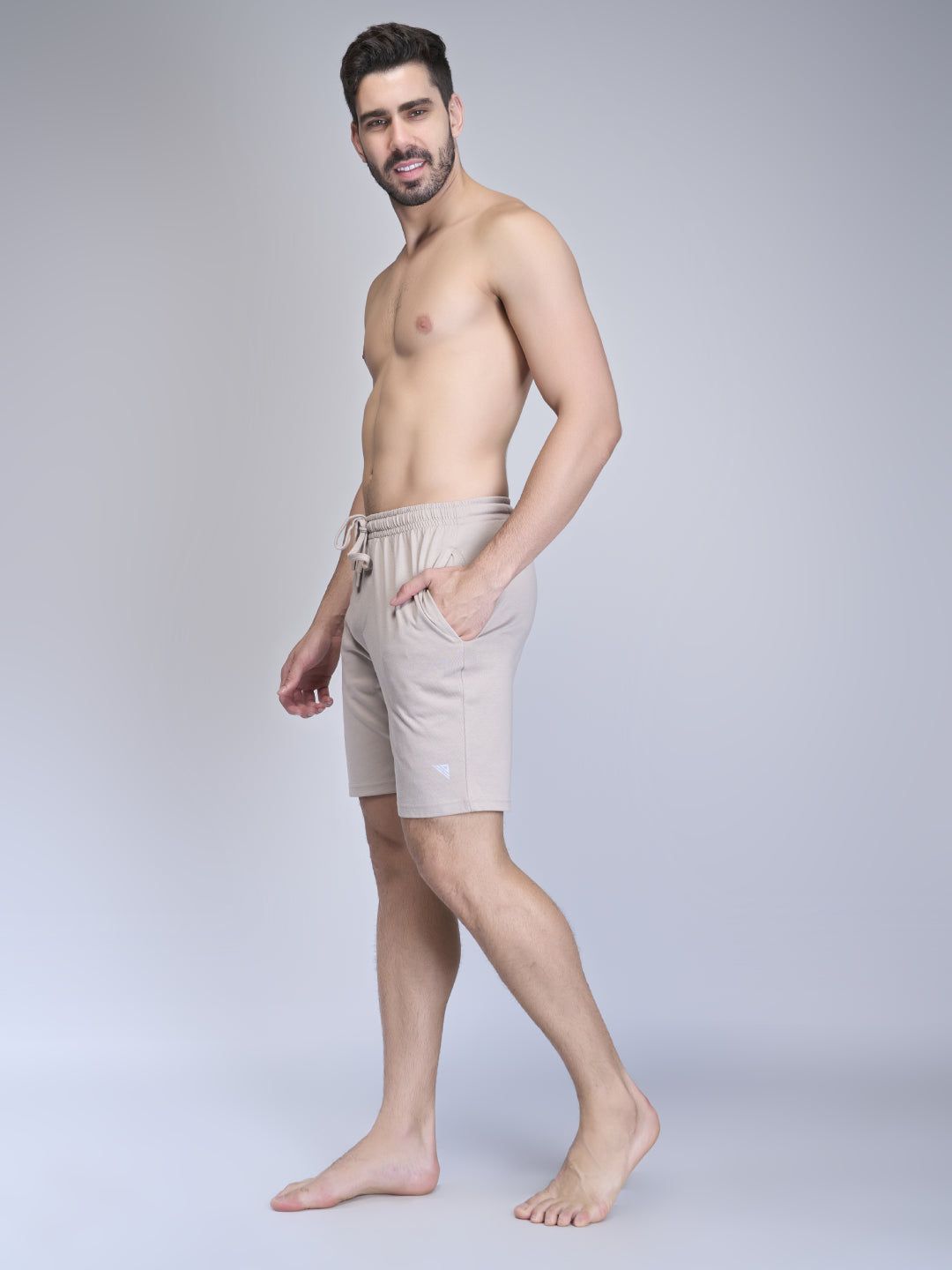 Men Combed Cotton Rich Expert Shorts Beige Es6 image 5