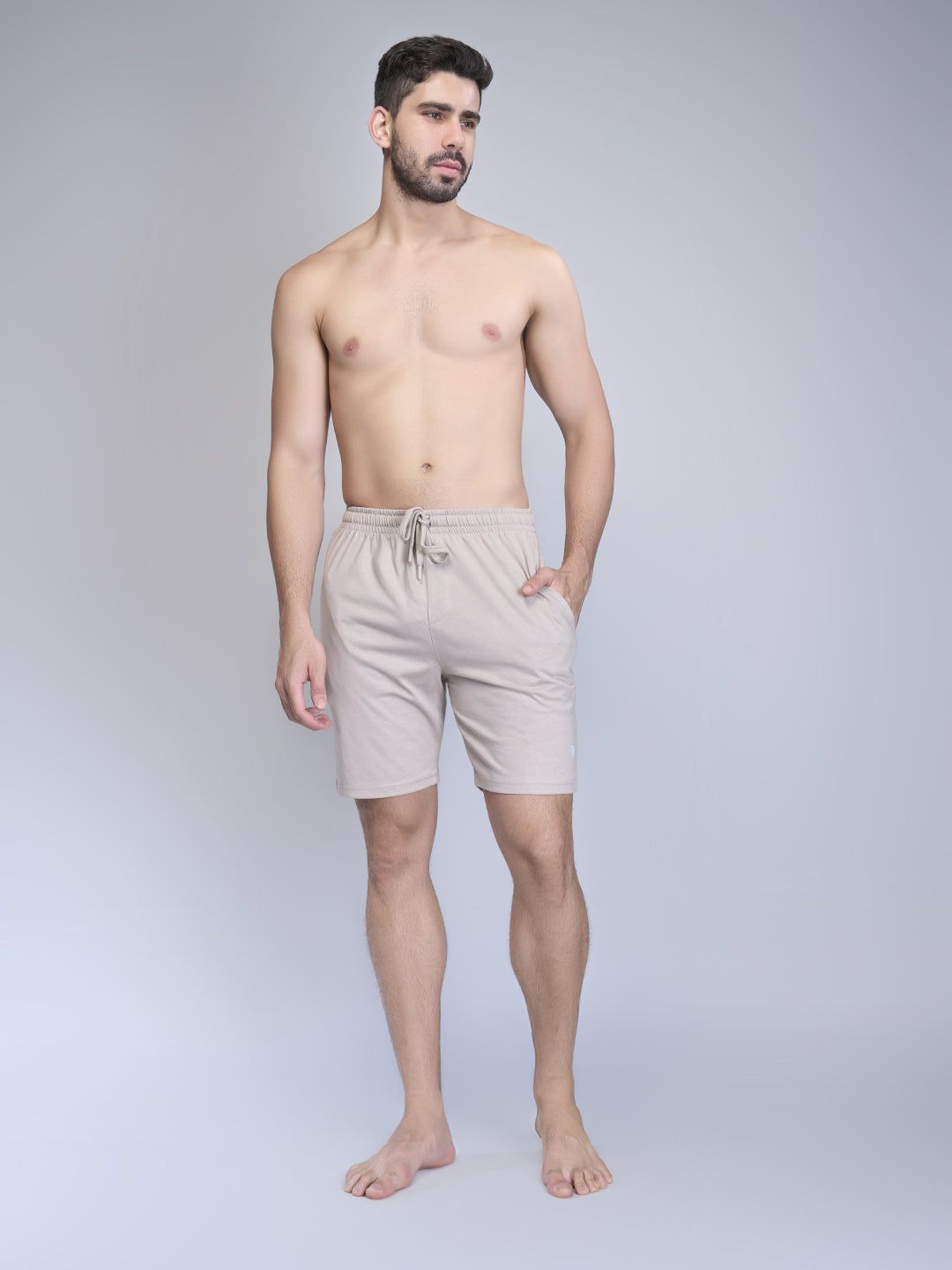Men Combed Cotton Rich Expert Shorts Beige Es6 image 6