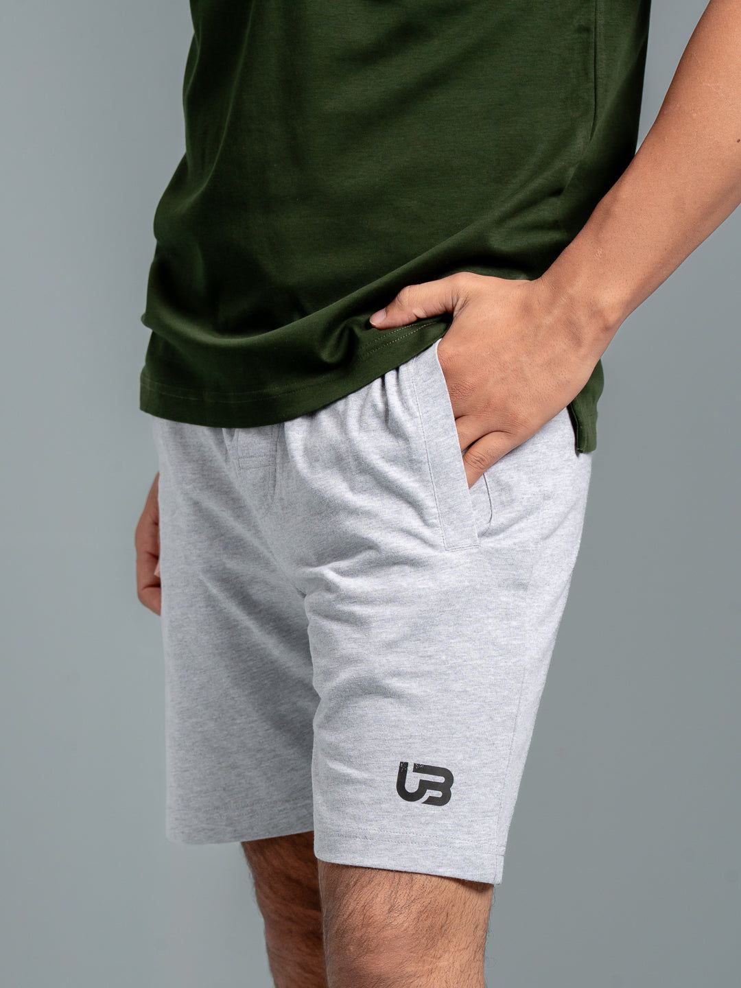 Men Combed Cotton Rich Agile Shorts Grey Melange Ags1 image 3