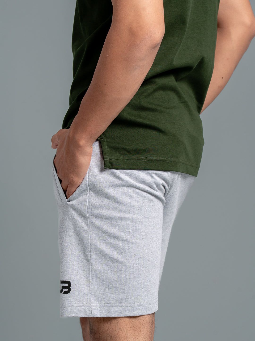 Men Combed Cotton Rich Agile Shorts Grey Melange Ags1 image 5