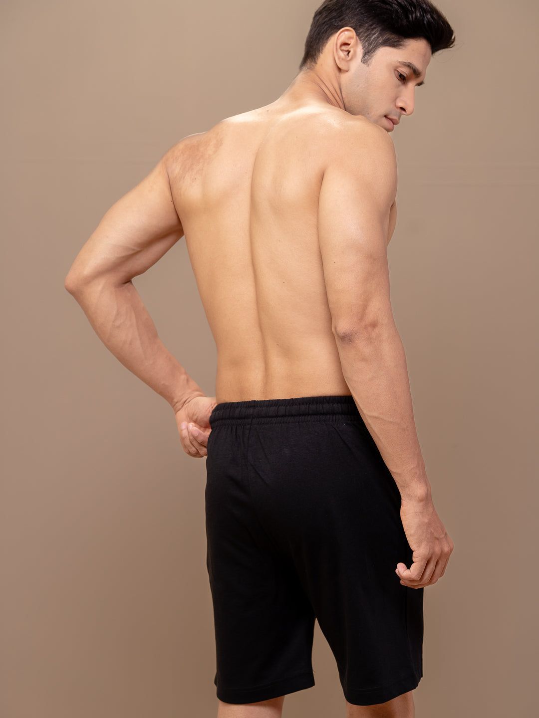 Men Combed Cotton Rich Agile Shorts Black Ags3 image 5