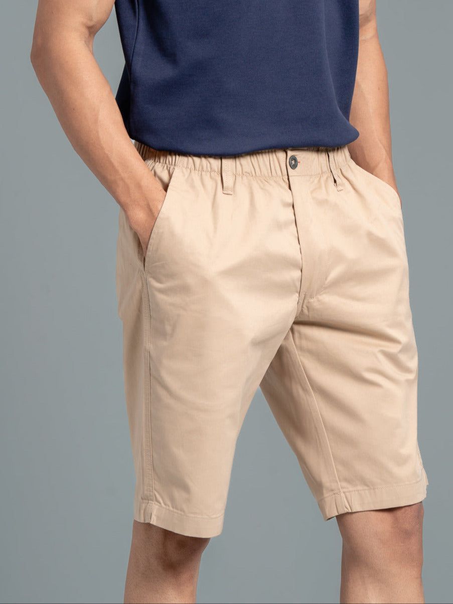 Men 100% Combed Cotton Golf Boxer Shorts Beige Gs3