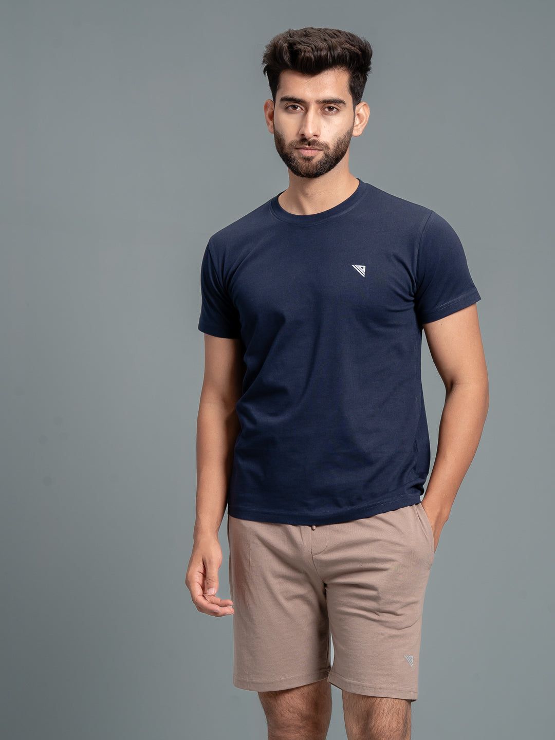 Men Combed Cotton Rich Expert Shorts Taupe Brown Es9 image 2
