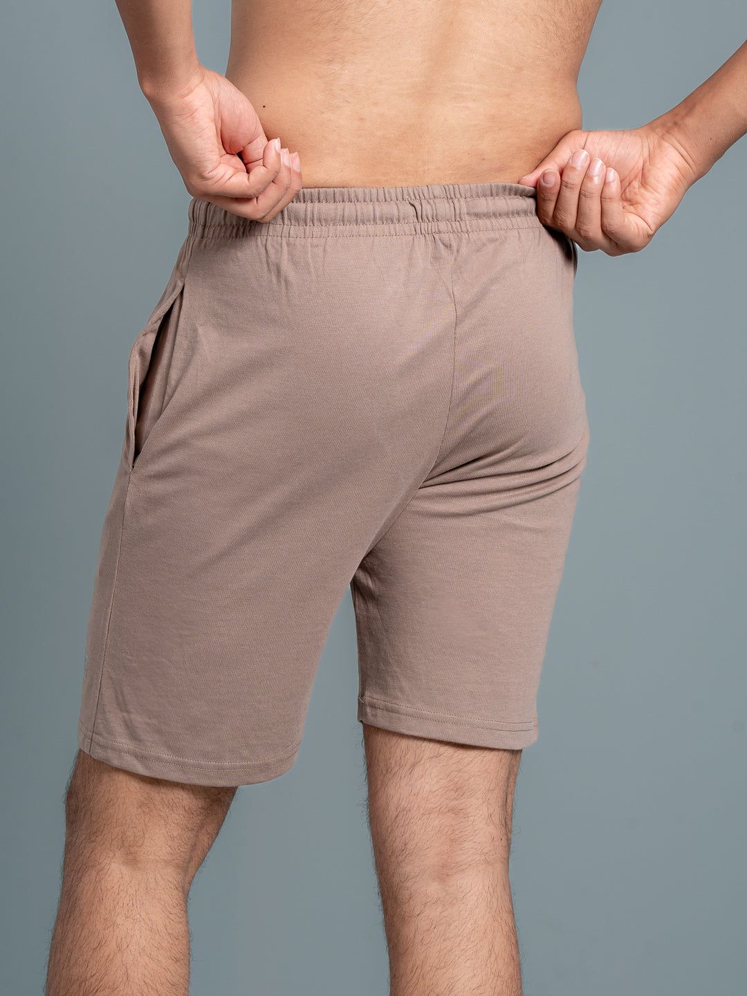 Men Combed Cotton Rich Expert Shorts Taupe Brown Es9 image 6