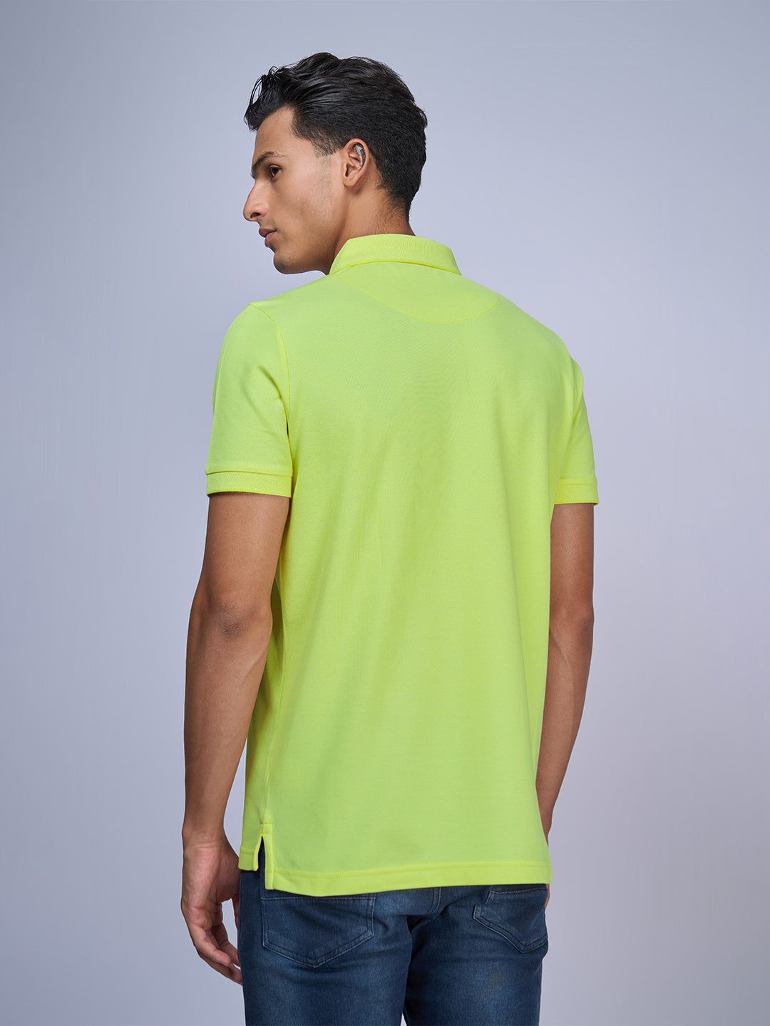 Men's Cotton Rich Pique Polo Green image 4