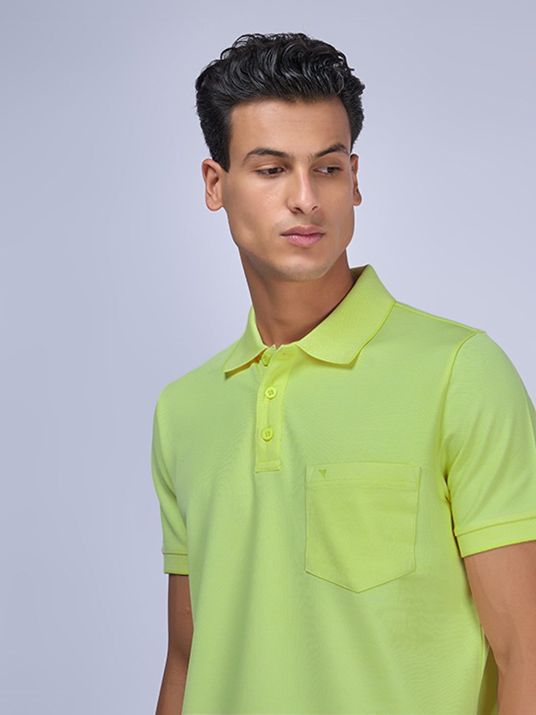 Men's Cotton Rich Pique Polo Green image 5
